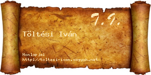Töltési Iván névjegykártya